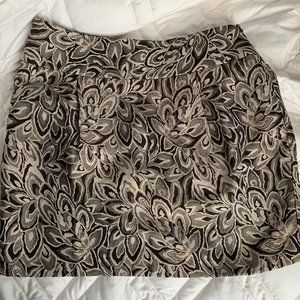 LOFT Pleated Metallic Mini Skirt